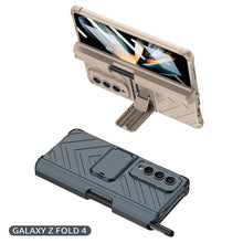 Load image into Gallery viewer, Magnetic Mech S Pen Slot Hinge Holder All-included Phone Cover For Samsung Galaxy Z Fold4 5G With Back Screen Glass Protector
