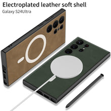 Load image into Gallery viewer, Magnetic Magsafe Leather Phone Case For Samsung Galaxy S24 S23 Ultra Plus
