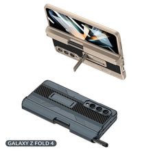 Load image into Gallery viewer, Magnetic Mech S Pen Slot Holder Case For Samsung Galaxy Z Fold4 Fold3 5G With Back Screen Protector
