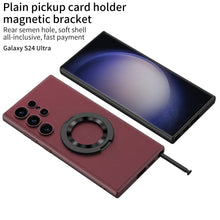Load image into Gallery viewer, Luxury Leather Magnetic Bracket Protective Phone Case For Samsung Galaxy S24 Ultra Plus
