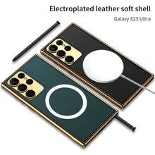 Load image into Gallery viewer, Magnetic Magsafe Leather Soft Case for Samsung Galaxy S23 Ultra Plus
