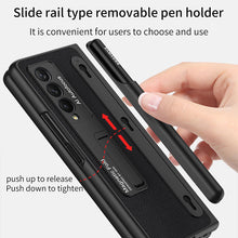 Load image into Gallery viewer, Magnetic Stand Pen Slot Leather Protective Cover With Back Screen Glass Protector For Samsung Galaxy Z Fold 3 5G
