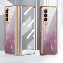 Load image into Gallery viewer, Tempered Glass Plating Case For Samsung Galaxy Z Fold 3 5G With Outer Screen Film
