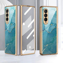 Load image into Gallery viewer, Tempered Glass Plating Case For Samsung Galaxy Z Fold 3 5G With Outer Screen Film
