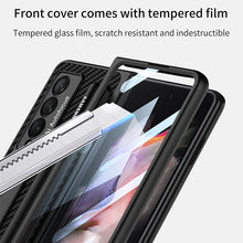 Load image into Gallery viewer, Magnetic Stand Pen Slot Leather Protective Cover With Back Screen Glass Protector For Samsung Galaxy Z Fold 3 5G

