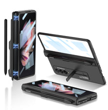 Load image into Gallery viewer, Magnetic Frame Plastic Stand Tempered Glass Screen All-included Case With Pen Slot For Samsung Galaxy Z Fold 3 5G
