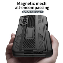 Load image into Gallery viewer, Magnetic Mech S Pen Slot Holder Case For Samsung Galaxy Z Fold4 Fold3 5G With Back Screen Protector
