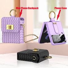 Load image into Gallery viewer, Luxury Leather Mini Phone Bag with Gold Chain For Samsung Galaxy Z Flip4 Flip3 5G - mycasety2023 Mycasety
