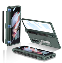 Load image into Gallery viewer, Magnetic Frame Plastic Stand Tempered Glass Screen All-included Case With Pen Slot For Samsung Galaxy Z Fold 3 5G
