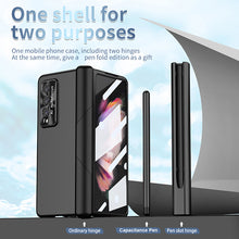 Load image into Gallery viewer, Luxury Magnetic Hinge Pen Holder Full Protection Case For Samsung Galaxy Z Fold3 Fold4 5G With Tempered Glass Film

