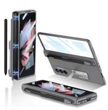 Load image into Gallery viewer, Magnetic Frame Plastic Stand Tempered Glass Screen All-included Case With Pen Slot For Samsung Galaxy Z Fold 3 5G

