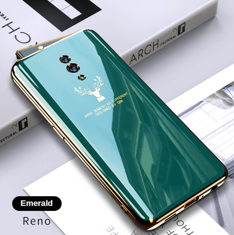 2021 Luxury Deer Pattern Camera All-inclusive Electroplating Process Case For OPPO Reno 4 3 Pro R17 Pro Find X
