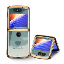 Load image into Gallery viewer, Luxury Plating Fold Case Plexiglass Pattern Shockproof Edge Cover For Motorola Moto Razr 5G
