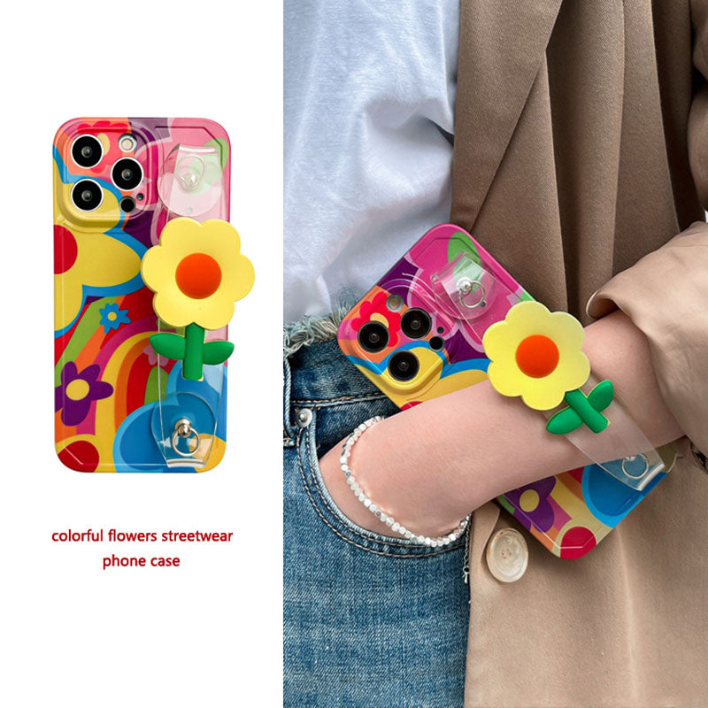 Ins Graffiti Oil Painting Small Yellow Flower iPhone Case - mycasety2023 Mycasety