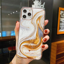 Load image into Gallery viewer, Glitter Gradient Marble Texture Phone Case For iPhone 11 12 11Pro Max XR XS Max X 7 8 Plus 11Pro 12 Shockproof Bumper Back Cover
