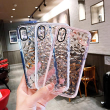 Load image into Gallery viewer, 3D Diamond Transparent Shockproof Blacket Case With Crystal Chain For iPhone
