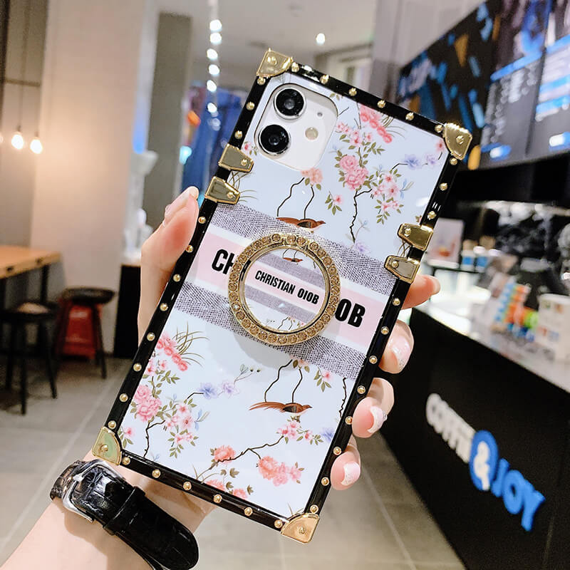 2021 Luxury Square Retro Pattern Case For iPhone