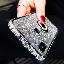 Load image into Gallery viewer, Diamond High Quality Line Black Glitter Ring Phone Case For iPhone

