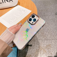 Load image into Gallery viewer, 2021 Transparent Laser Four-Leaf Clover Love Pattern iPhone Case
