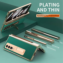 Load image into Gallery viewer, Leather Electroplated Magnetic Stand Phone Cover With Stylus For Samsung Galaxy Z Fold3 Fold4 5G
