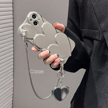 Load image into Gallery viewer, Silver Plated Chain Heart iPhone Case - mycasety2023 Mycasety
