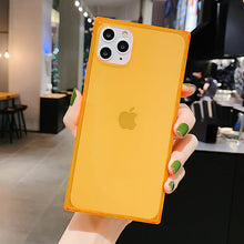 Load image into Gallery viewer, 2021 Square Fluorescent Color Transparent Phone Case For iphone 11 Pro Max X XR XS Max 6S 7 8 Plus SE 2020 Clear Soft Silicone Cover
