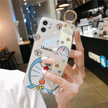 Load image into Gallery viewer, 2021 Lovely Jingle Cat Blu-ray Wristband Anti-fall Case For iPhone12 11 Pro Max Mini XR XS Max 7Plus 8Plus SE 2020
