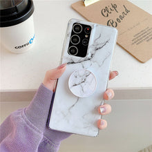 Load image into Gallery viewer, 2021  Fashion Epoxy Marble Ring Bracket Case For Samsung
