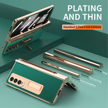 Load image into Gallery viewer, Samsung Galaxy Z Fold 3 Electroplated Leather Phone Cover With Magnetic Stand And Pen
