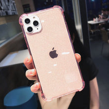 Load image into Gallery viewer, Shining Glitter Powder Phone Cases For iPhone 12 Mini 11 Pro 11Pro Max X XR XS 6 6S 7 8 Plus SE 2020 Transparent Soft Back Cover
