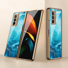 Load image into Gallery viewer, Luxury Plating Glass Case Anti-knock Protective Hard Edge Cover For Samsung Galaxy Z Fold 2 5G
