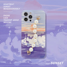 Load image into Gallery viewer, Beautiful landscape Oil Painting pPattern Pearl Bracelet Case For iPhone
