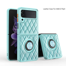 Load image into Gallery viewer, 2022 Luxury Argyle Leather Cover With Ring Holder For Samsung Galaxy Z Fold 3 Flip 3 5G
