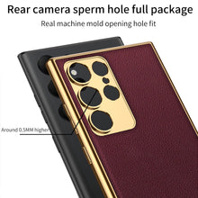 Load image into Gallery viewer, Electroplated Leather Case for Samsung Galaxy S23 S22 Ultra Plus
