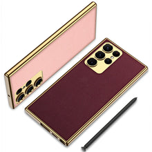 Load image into Gallery viewer, Electroplated Leather Case for Samsung Galaxy S23 S22 Ultra Plus

