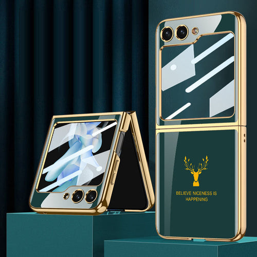 Samsung Galaxy Z Flip5 Electroplating Deer Pattern Case ultra-thin Drop-proof Case - mycasety2023 Mycasety