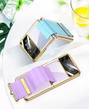 Load image into Gallery viewer, Electroplated Transparent Samsung Galaxy Z Flip4  Hard Cover with Strap
