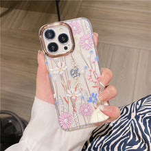Load image into Gallery viewer, 2021 Fashion Flower Pattern Gold Plating iPhone Case
