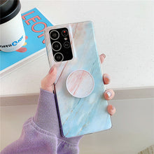 Load image into Gallery viewer, 2021  Fashion Epoxy Marble Ring Bracket Case For Samsung
