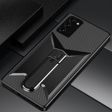 Load image into Gallery viewer, Metal Kickstand Shockproof Case For Samsung Note20 Ultra Soft TPU Hard PC Straight Edge Back Cover Anti-scratch Fundas
