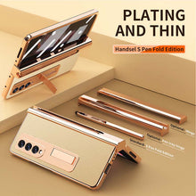 Load image into Gallery viewer, Samsung Galaxy Z Fold 3 Electroplated Leather Phone Cover With Magnetic Stand And Pen
