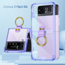 Load image into Gallery viewer, NEWEST Transparents Airbag Ring Holder Anti-knock Protection Cover For Samsung Galaxy Z Flip4 Flip3 5G
