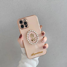 Load image into Gallery viewer, 2021 Fashion Electroplated Female 3D Pearl Back Cover For iPhone
