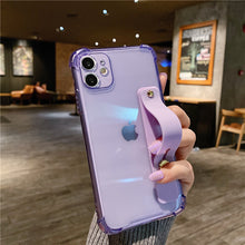 Load image into Gallery viewer, Wrist Strap Clear Phone Case For iPhone 12 11Pro Max XR XS Max 7 8 Plus X XS 11Pro SE 2020
