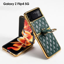Load image into Gallery viewer, Luxury Leather Electroplating Diamond Protective Cover For Samsung Galaxy Z Flip 4 5G
