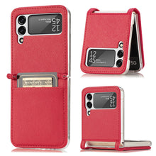 Load image into Gallery viewer, Luxury Card Holder Drop Protection Folio Cover For Samsung Galaxy Z Flip 3 5G pphonecover
