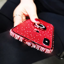 Load image into Gallery viewer, Diamond High Quality Line Black Glitter Ring Phone Case For iPhone
