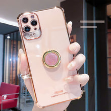 Load image into Gallery viewer, Luxury Electroplated Gold Plating Glitter Case with Ring Holder For iPhone 13 12 11 Pro Max Mini XS XR
