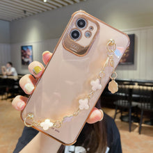 Load image into Gallery viewer, 2021 Luxury Electroplated Gold Plating Four Leaf Clover Bracelet Case For iPhone 12Pro MAX 11 XS XR 7 8 Plus
