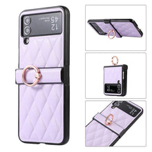 Load image into Gallery viewer, High-grade Rhombic Leather Ring Buckle For Samsung Galaxy Z Flip3/4 Case - mycasety2023 Mycasety
